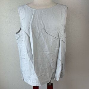 EUC Vintage David Dart Collection Womens Light Gray Short Sleeve Blouse Size L